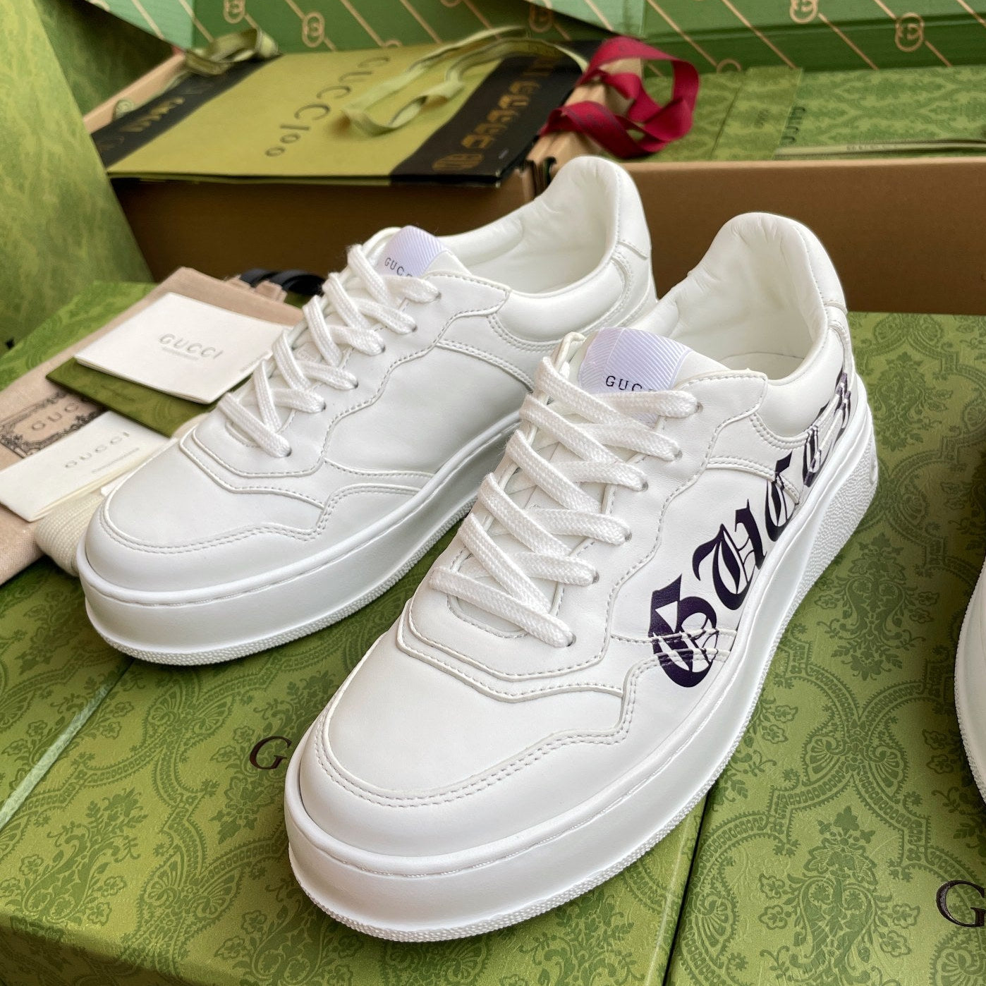 GG 26 Sneaker White Black Calfskin 632885