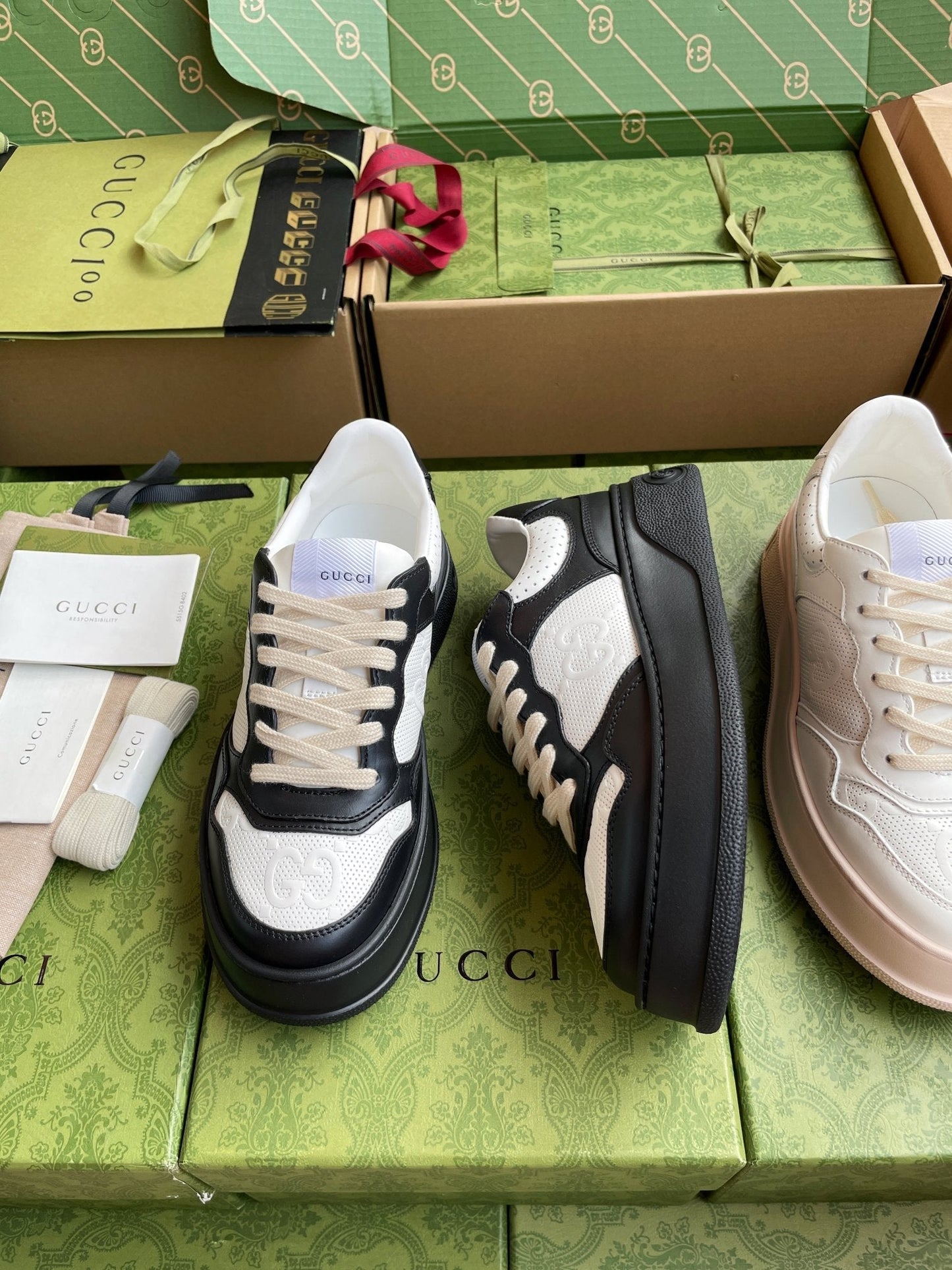 GG 26 Sneaker Black White Canvas Calfskin 632888