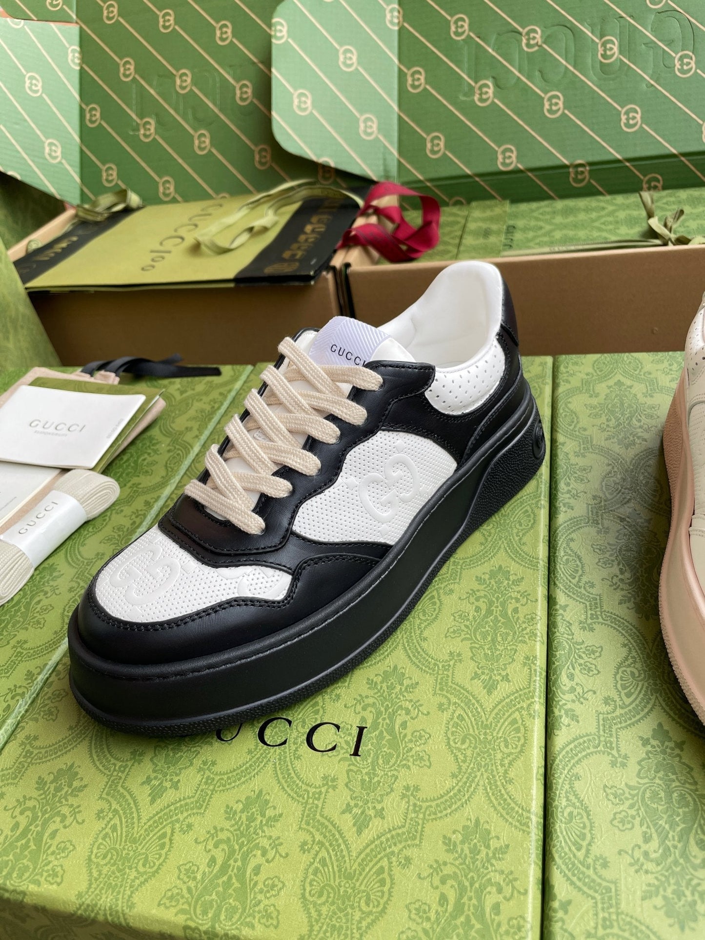 GG 26 Sneaker Black White Canvas Calfskin 632888