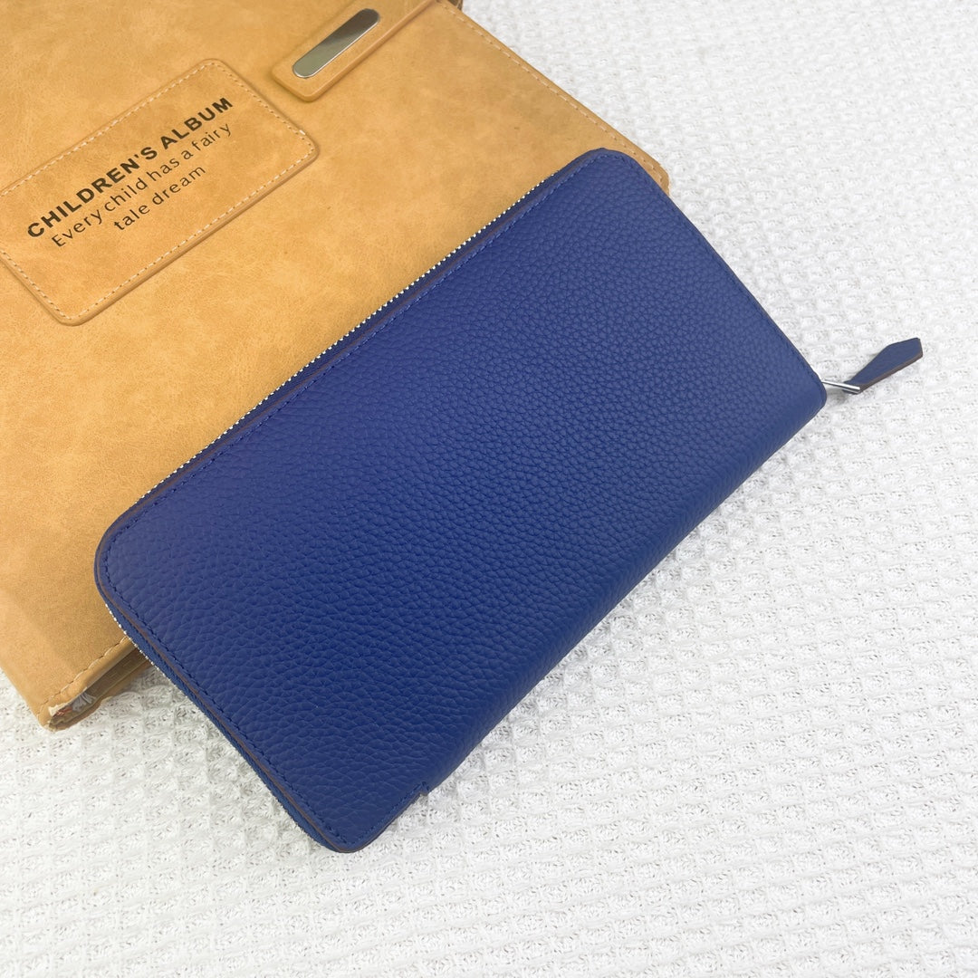 HM Silk'in Holed Classic Wallet 20 Cobalt Grained Calfskin