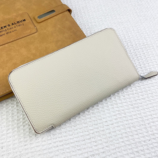 HM Silk'in Classic Wallet 20 Cream Grained Calfskin