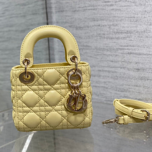 micro lady 12 yellow lambskin ghw