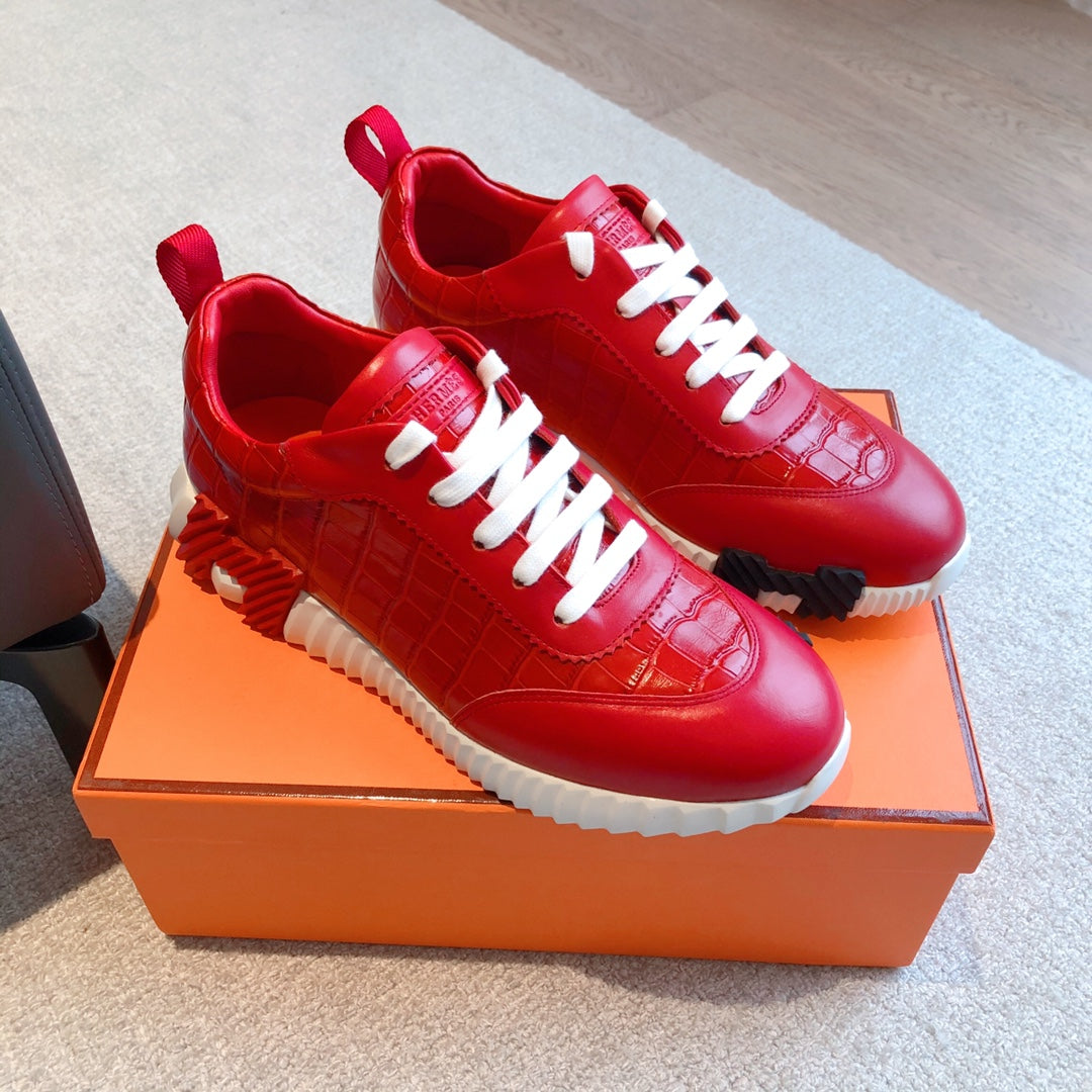 HM Bouncing Sneakers Red Embossed Sheepskin 705795