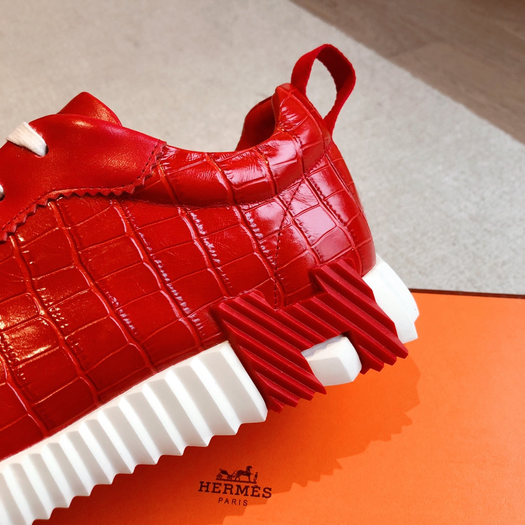 HM Bouncing Sneakers Red Embossed Sheepskin 705795