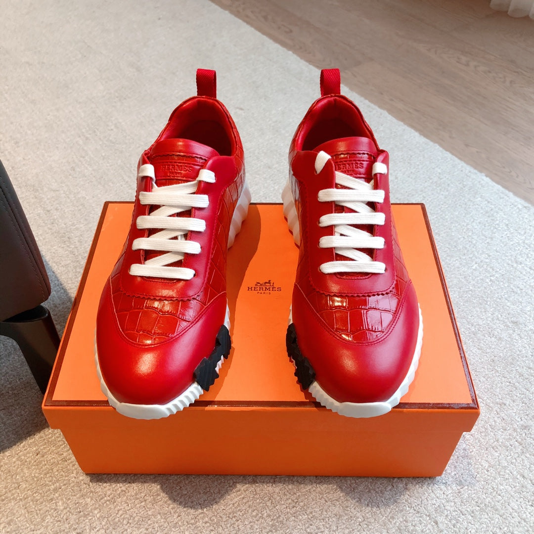 HM Bouncing Sneakers Red Embossed Sheepskin 705795