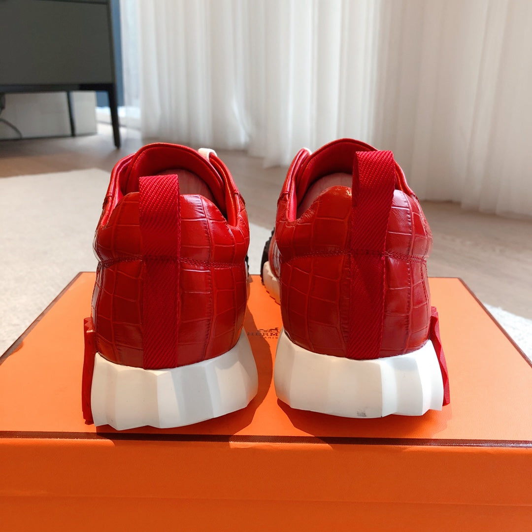 HM Bouncing Sneakers Red Embossed Sheepskin 705795