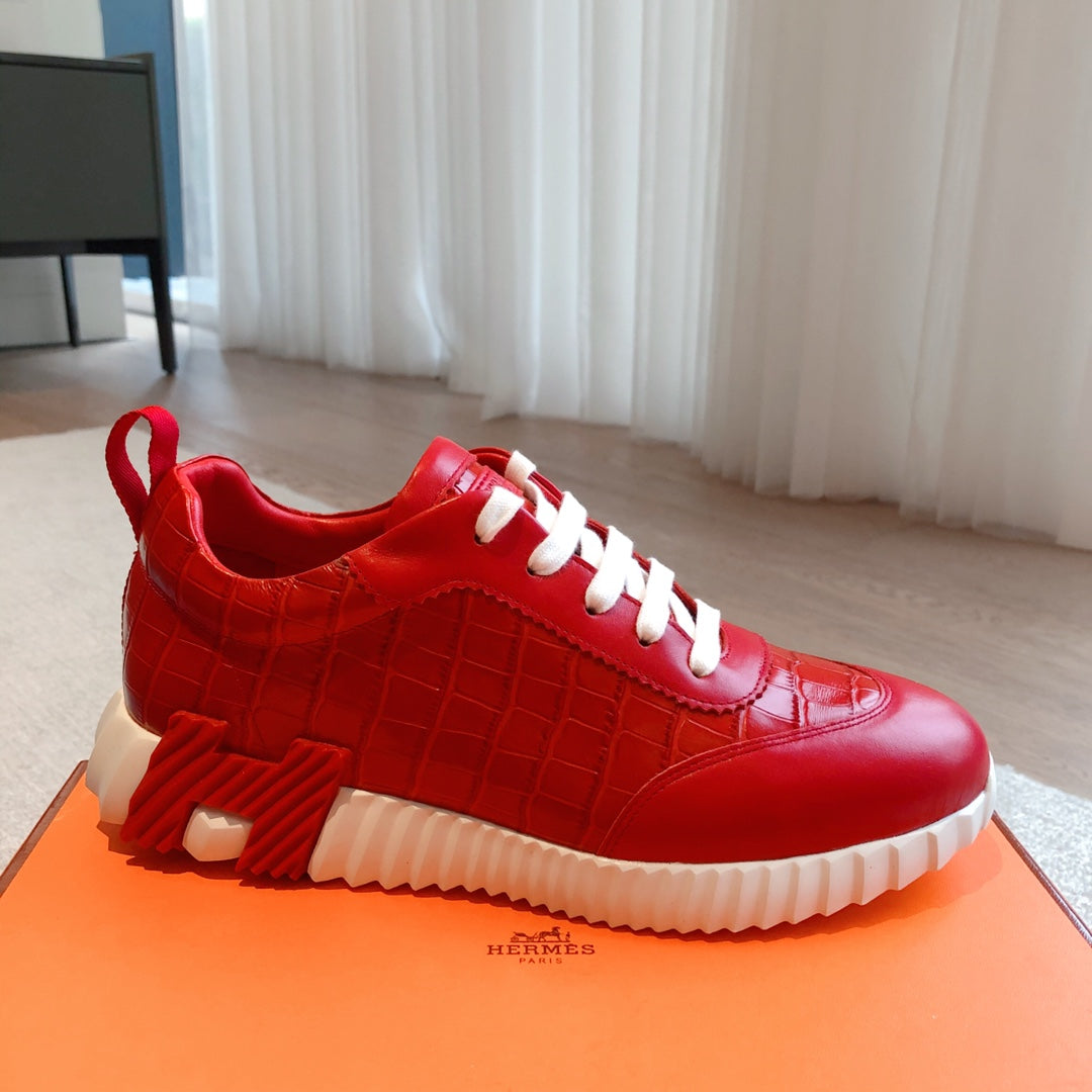 HM Bouncing Sneakers Red Embossed Sheepskin 705795