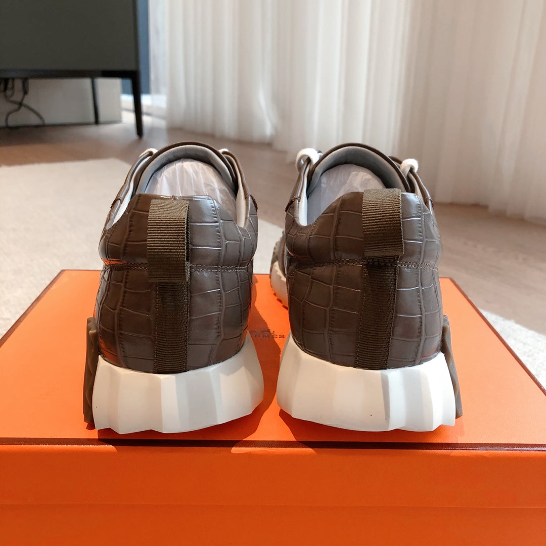 HM Bouncing Sneakers Chocolate Embossed Sheepskin 705796