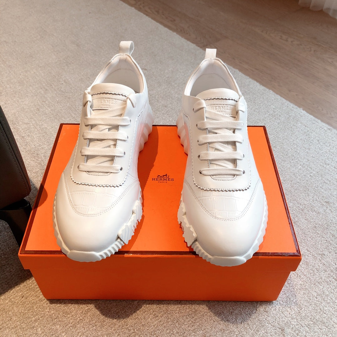 HM Bouncing Sneakers White Embossed Sheepskin 705797
