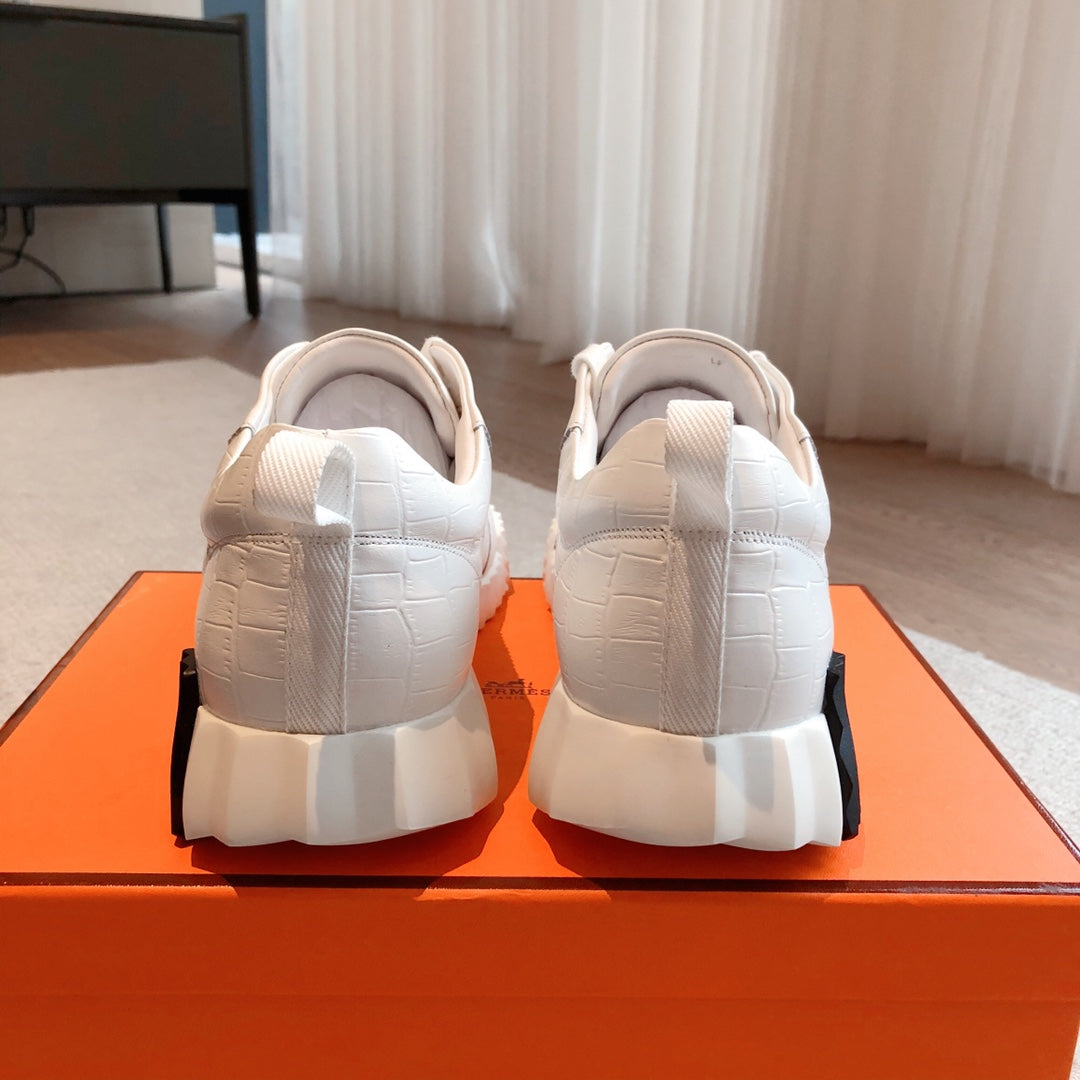 HM Bouncing Sneakers White Embossed Sheepskin 705797