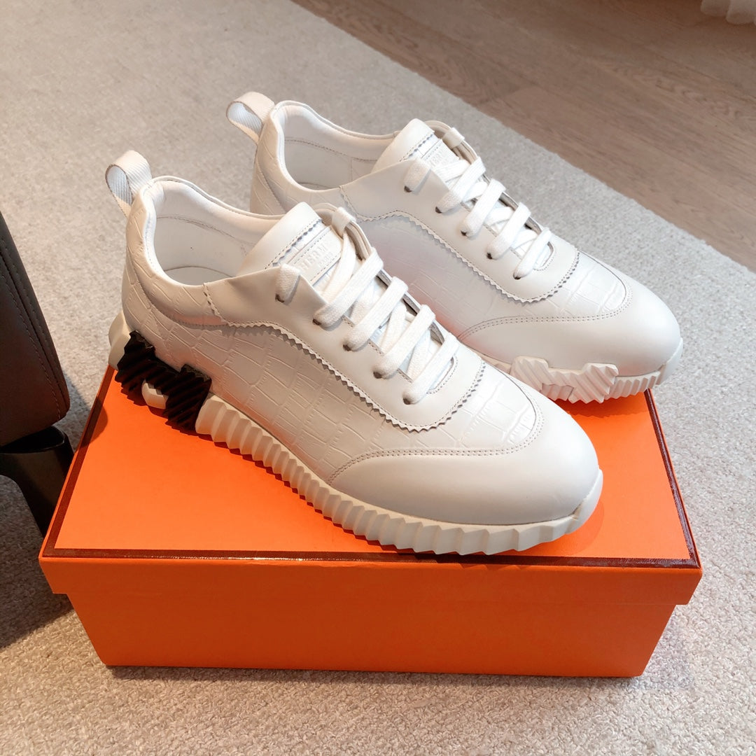 HM Bouncing Sneakers White Embossed Sheepskin 705797