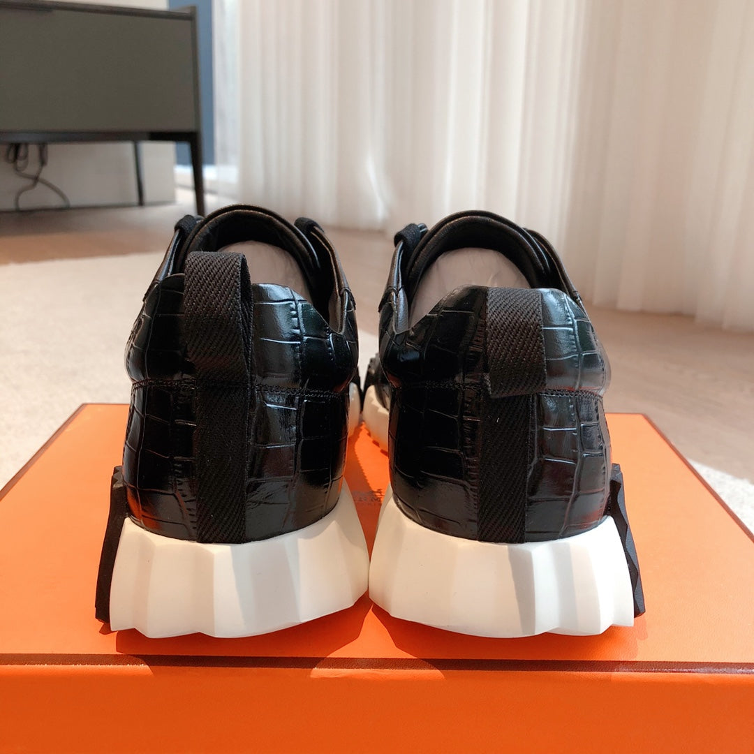 HM Bouncing Sneakers Black Embossed Sheepskin 705800