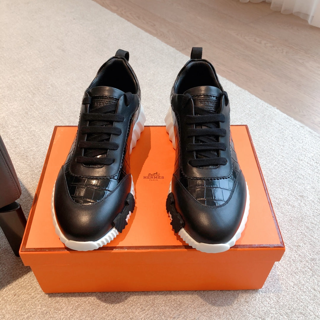HM Bouncing Sneakers Black Embossed Sheepskin 705800