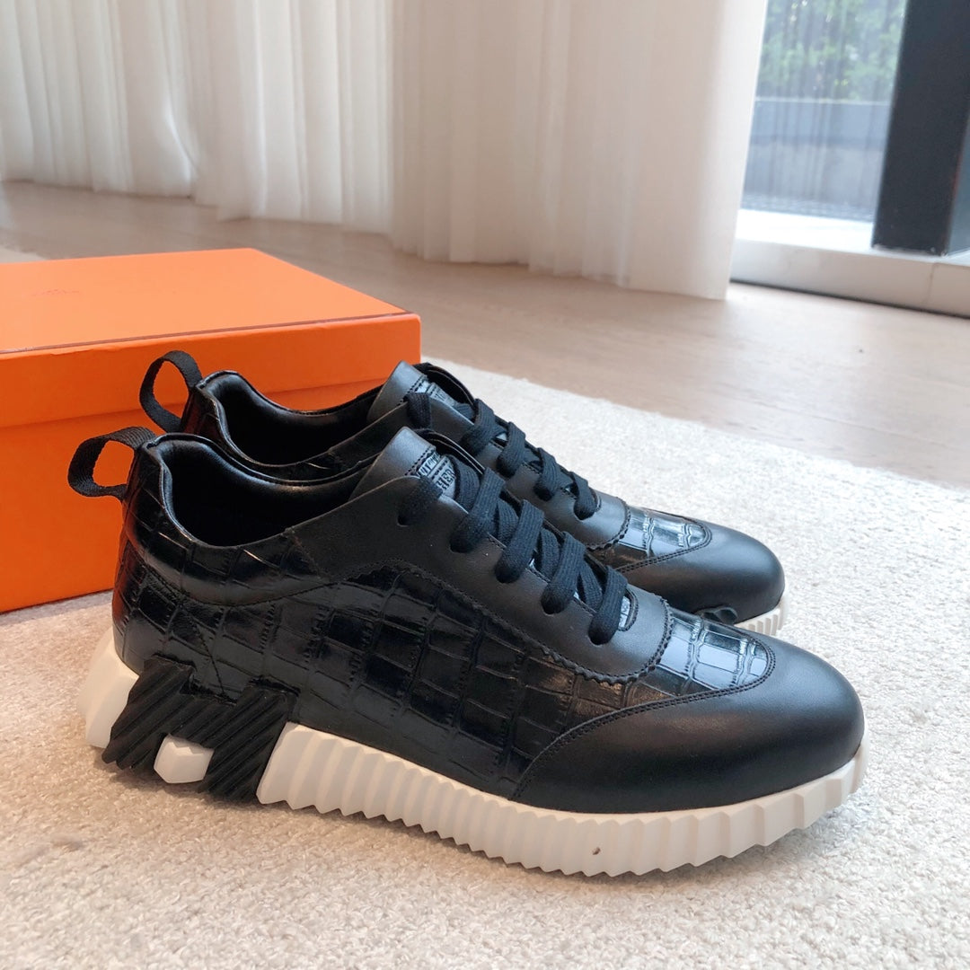 HM Bouncing Sneakers Black Embossed Sheepskin 705800