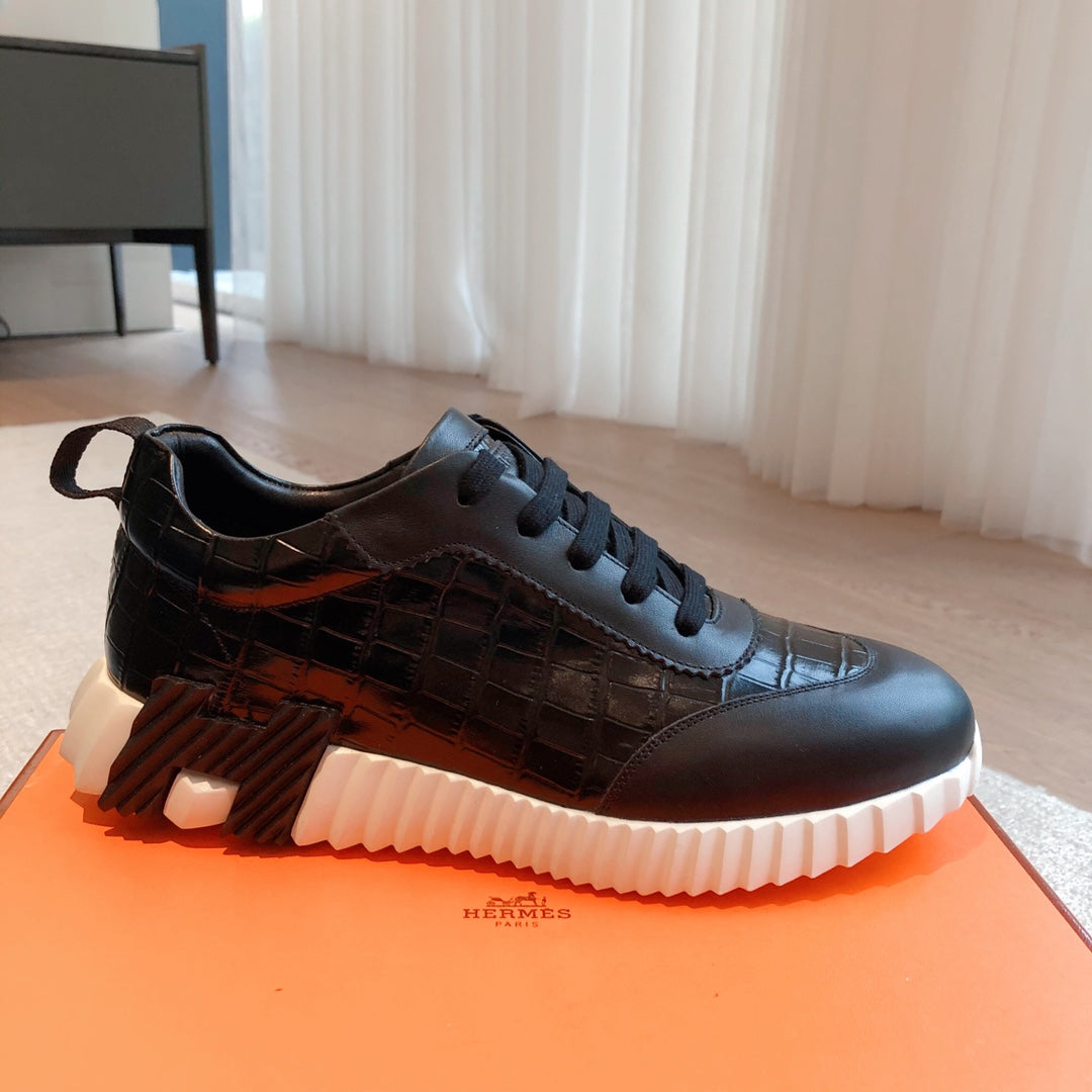 HM Bouncing Sneakers Black Embossed Sheepskin 705800