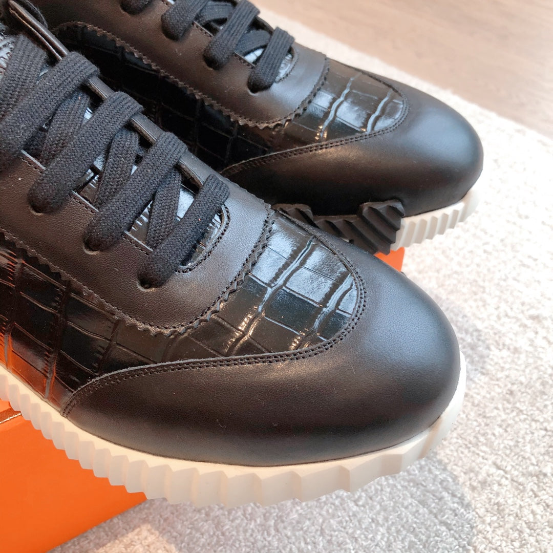 HM Bouncing Sneakers Black Embossed Sheepskin 705800