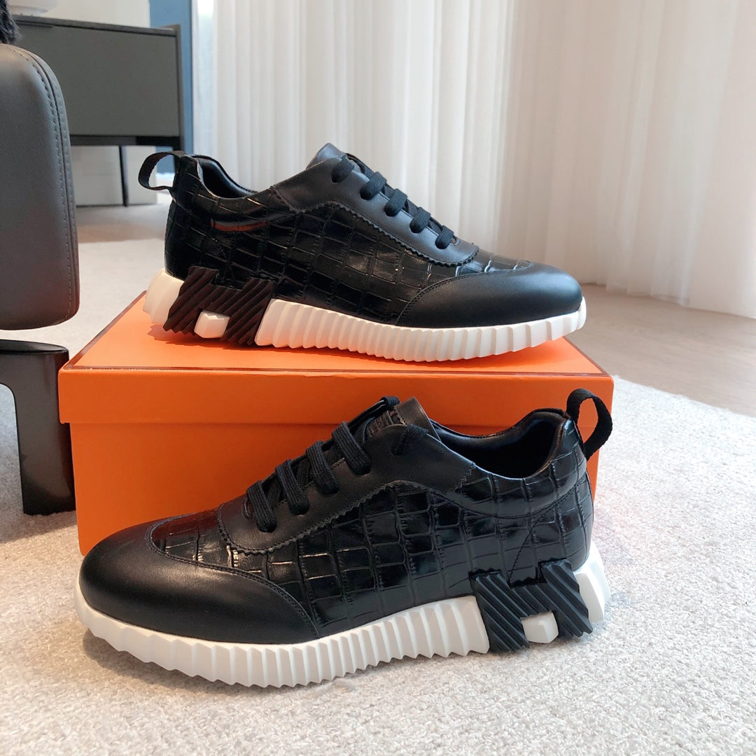 HM Bouncing Sneakers Black Embossed Sheepskin 705800