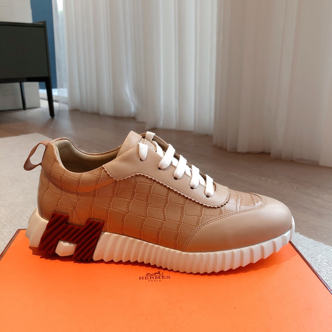 HM Bouncing Sneakers Beige Embossed Sheepskin 705801