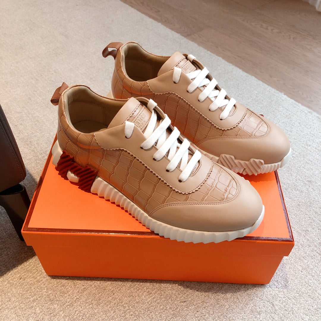 HM Bouncing Sneakers Beige Embossed Sheepskin 705801