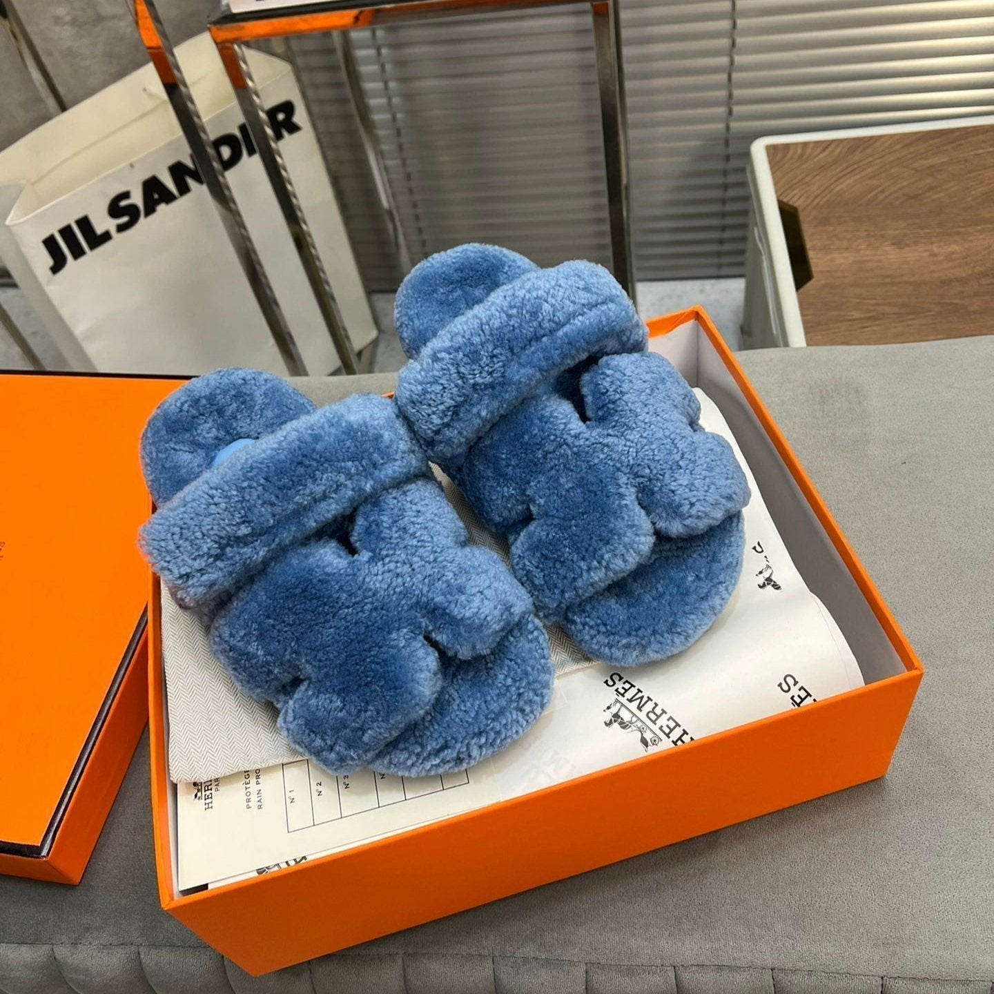 HM Chypre Sandal Blue Fleece Wool  953867