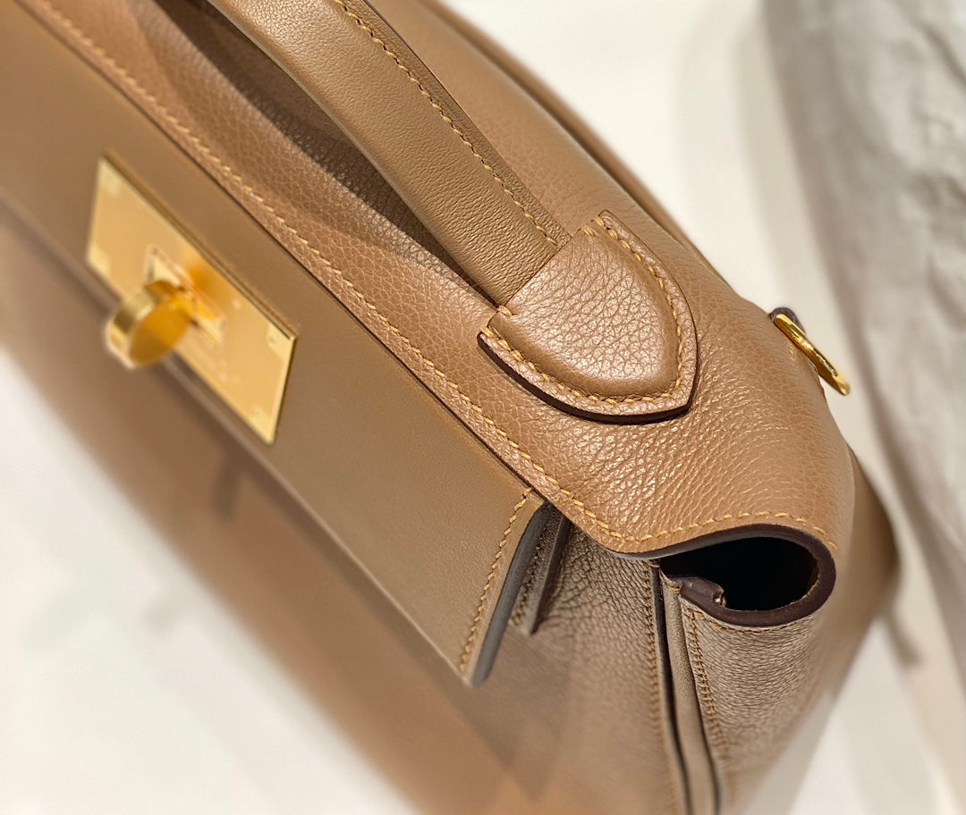 HM Mini 24 Sur 24 Bag 21cm Brown Swift Cowhide Gold Hardware 250274