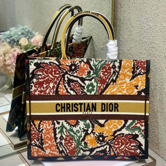 CD Yellow Five-color Flower  Book Tote 42cm Bag Canvas 336579