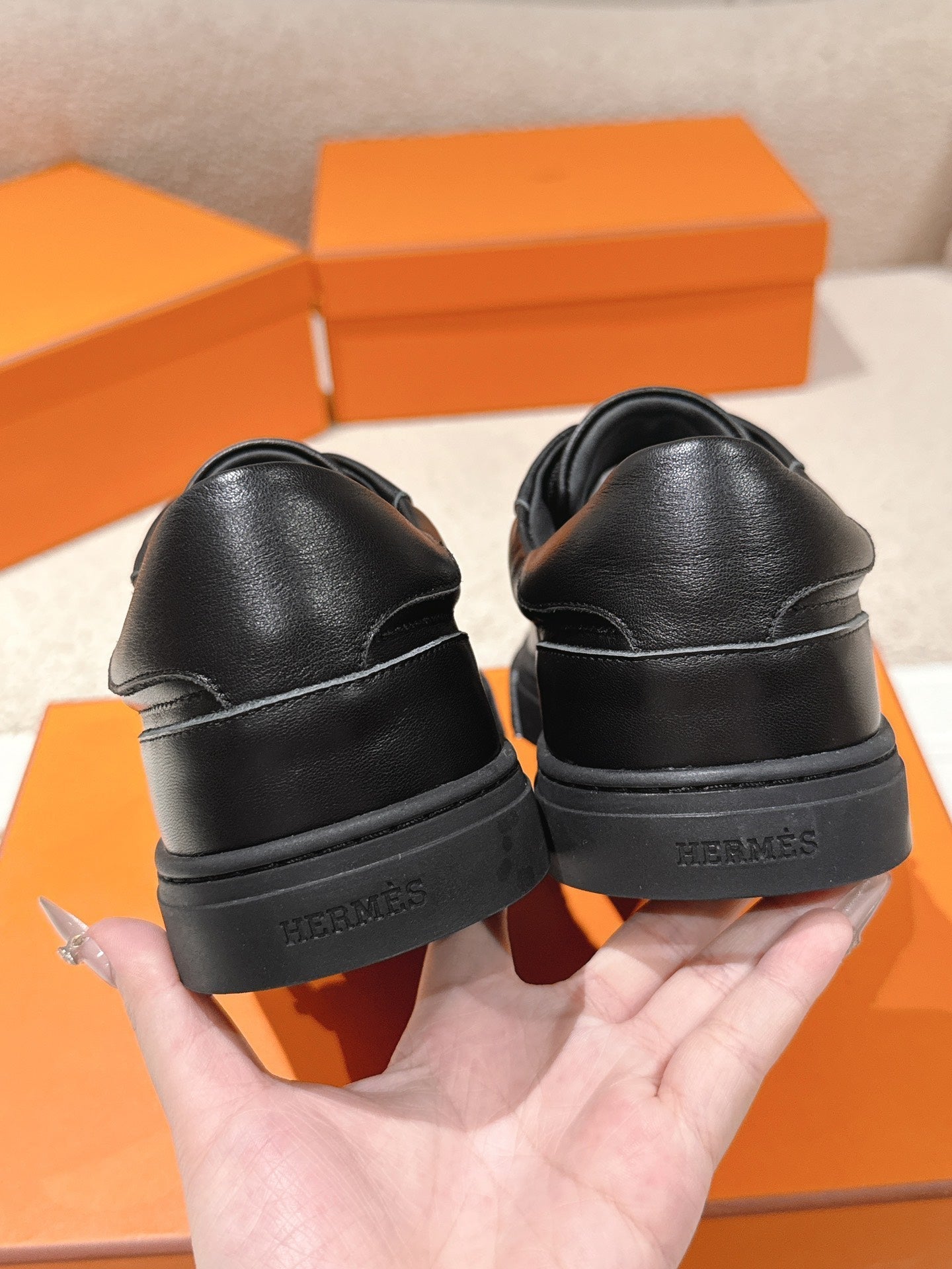 HM Day Sneakers Studs Black Calfskin 577509