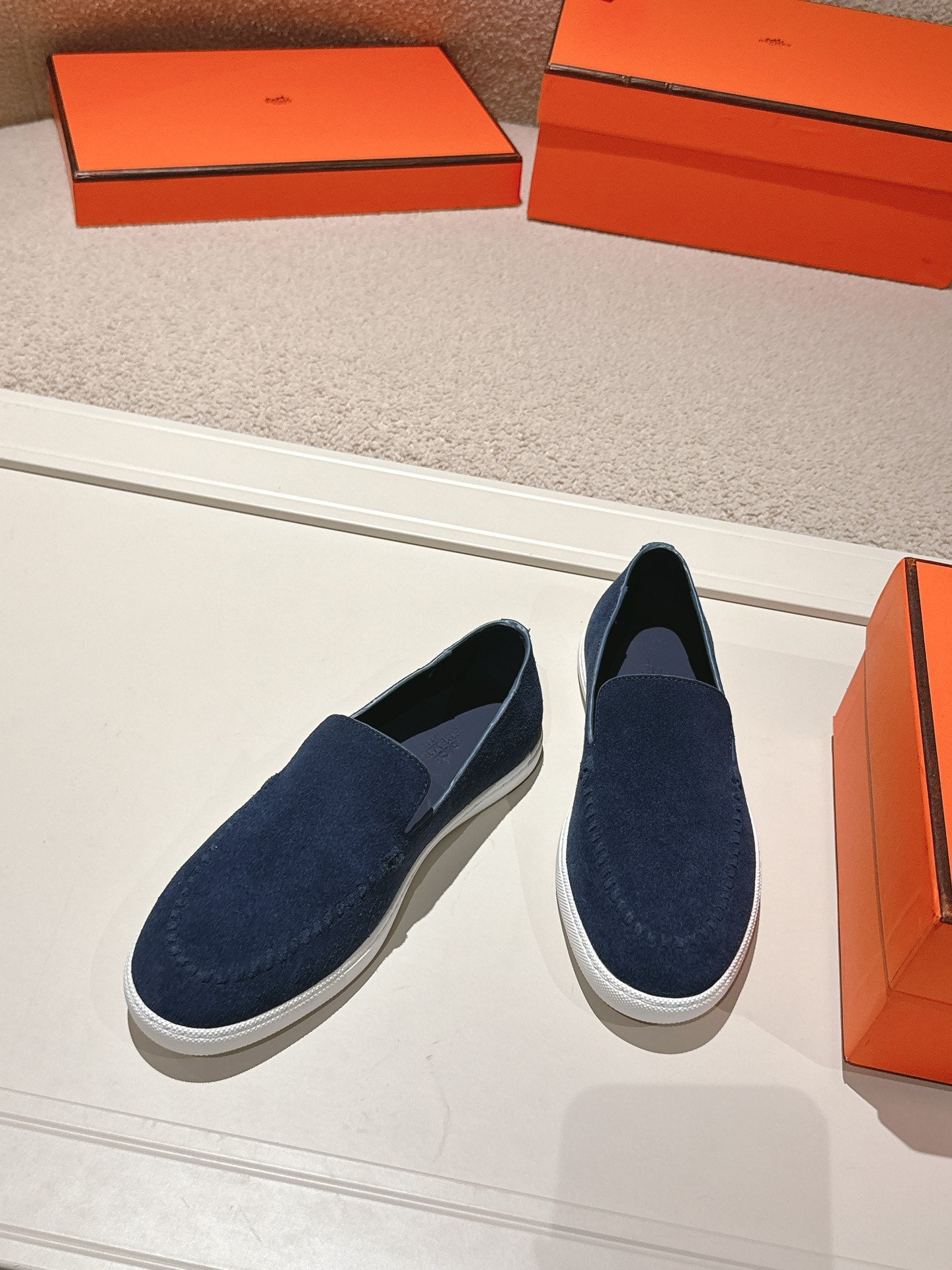 HM Julien Loafer Navy Blue Suede 577428