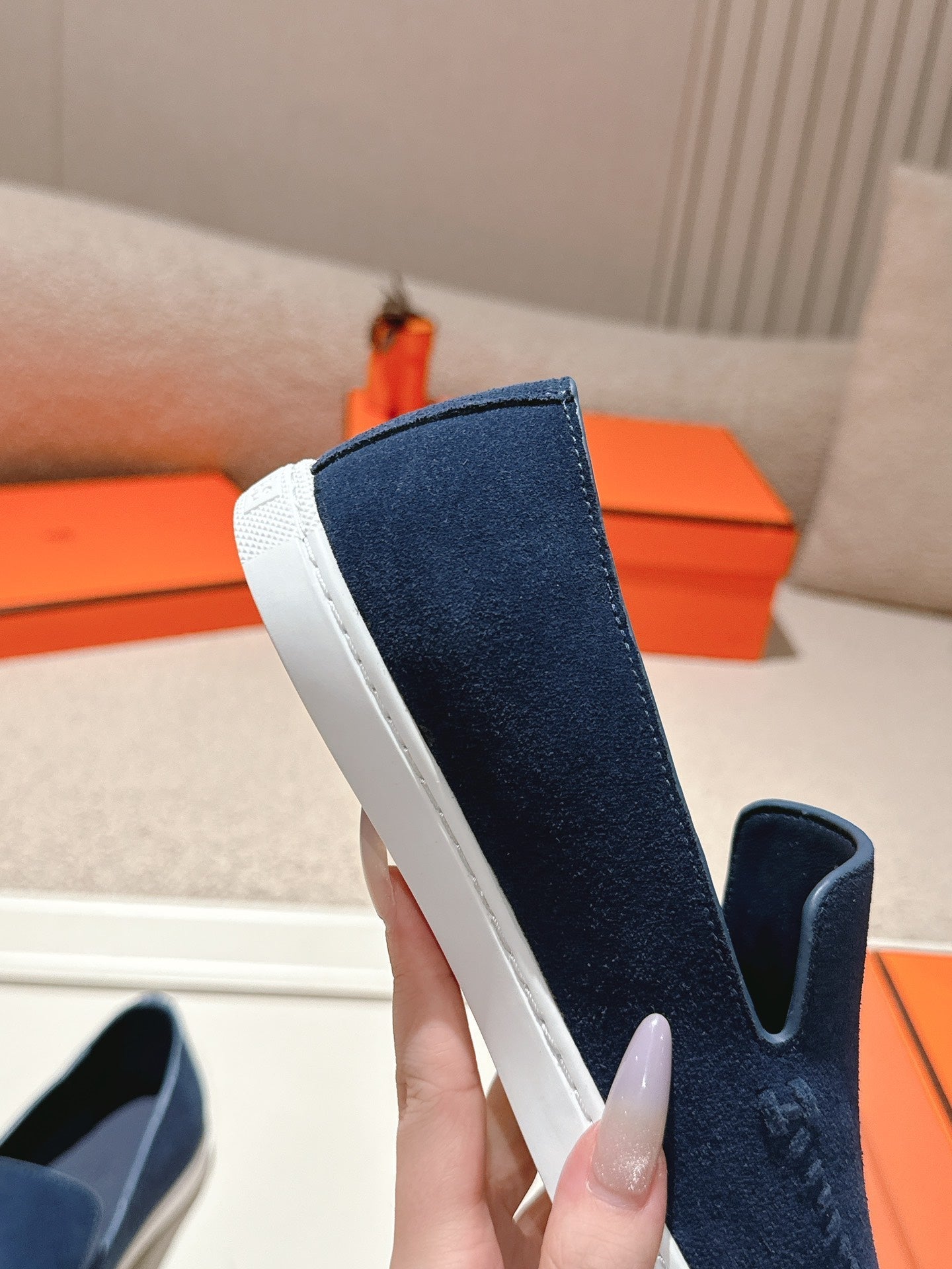 HM Julien Loafer Navy Blue Suede 577428