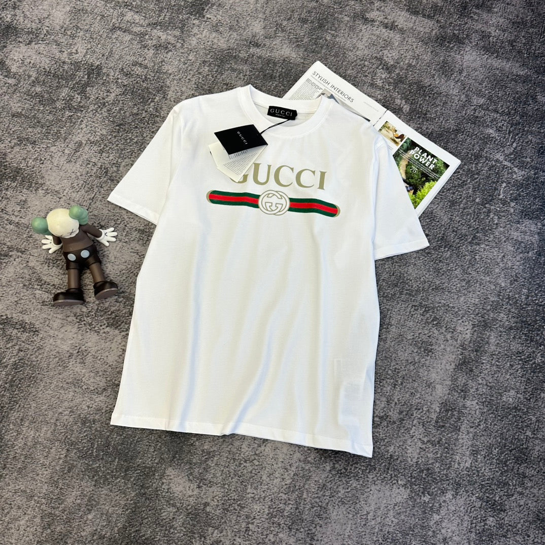 GG SS26 Logo Print Cotton T-shirt White Cotton 350534