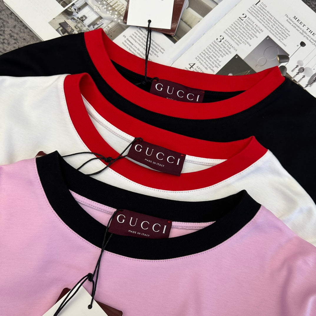 GG SS26 Short-Sleeve T-Shirt Embroidery Cotton 350528