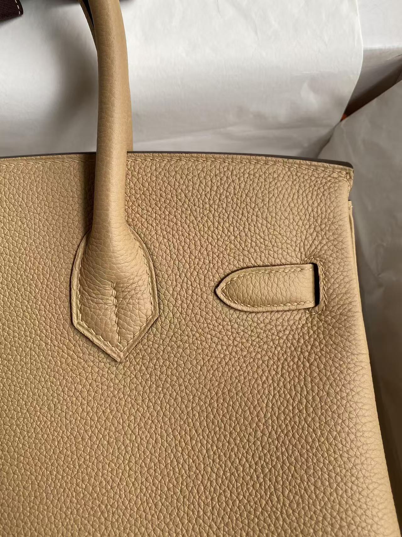 HM BIRKIN 25CM BEIGE TOGO LEATHER SLIVER HARDWARE