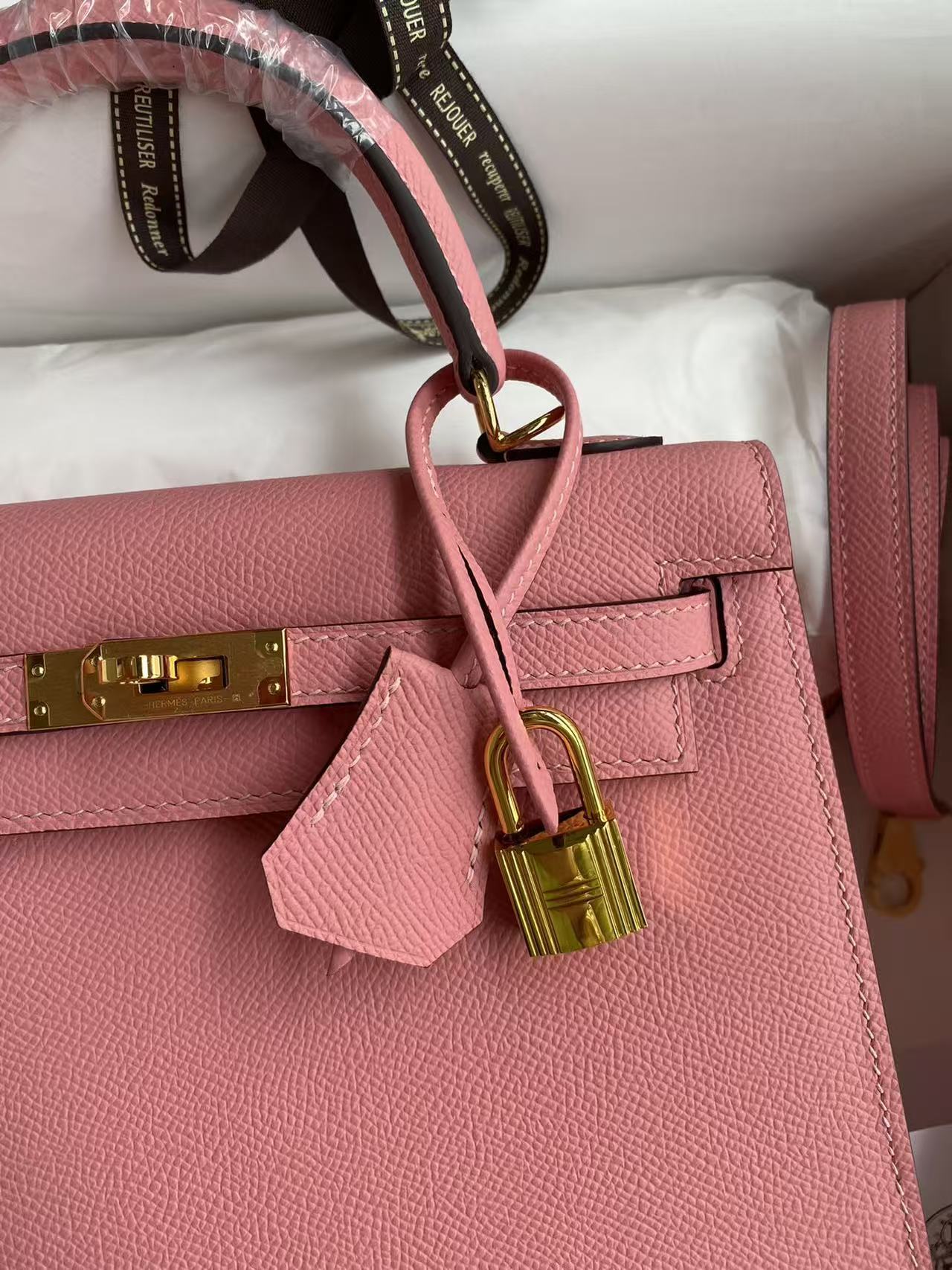HM Mini Kelly 25cm Light Pink Epsom Leather