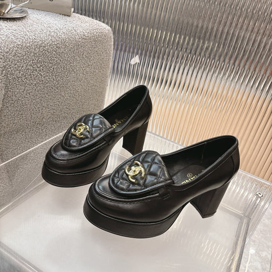 CC SS26 Loafers 9cm Black Lambskin 678952