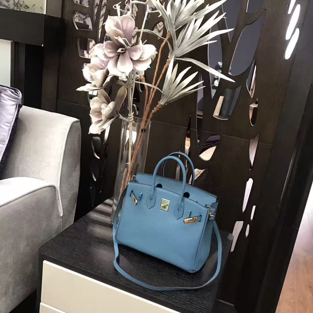 HM Kelly Bag 25cm Stale Blue Togo Leather SHW