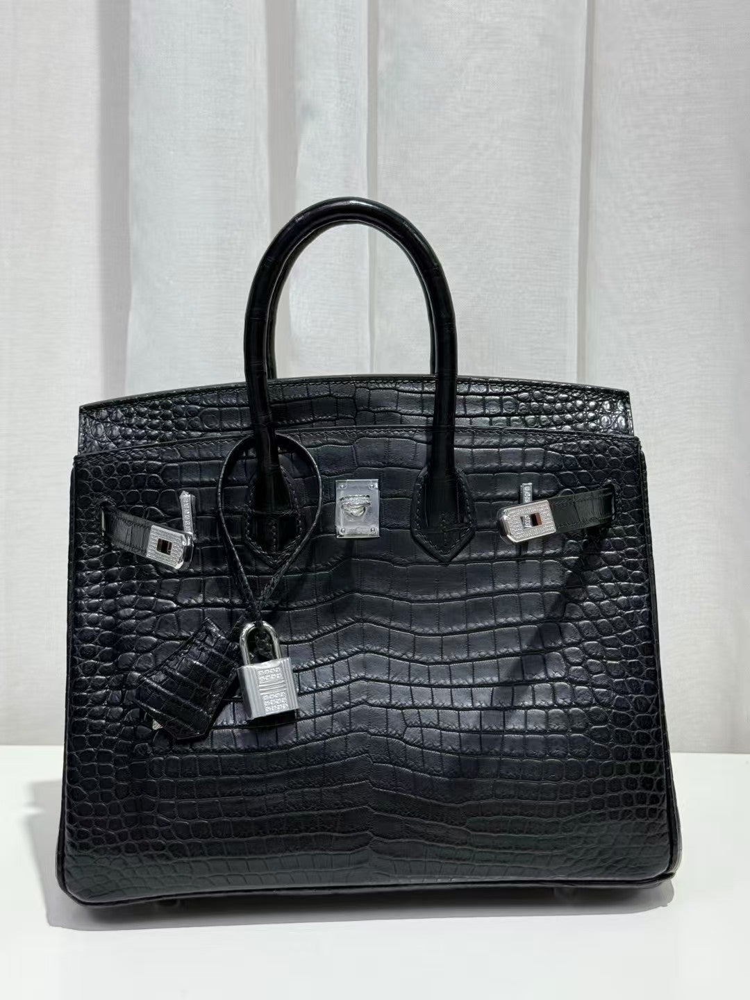 HM Birkin 35cm Black Crocodile Silver Hardware (Needs 30 days to prepare goods)