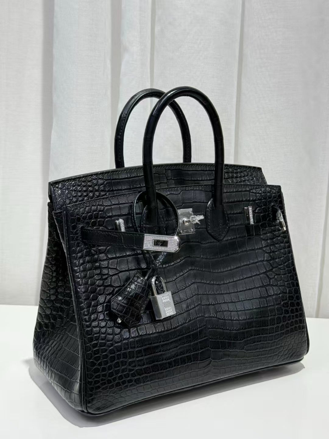 HM Birkin 35cm Black Crocodile Silver Hardware (Needs 30 days to prepare goods)