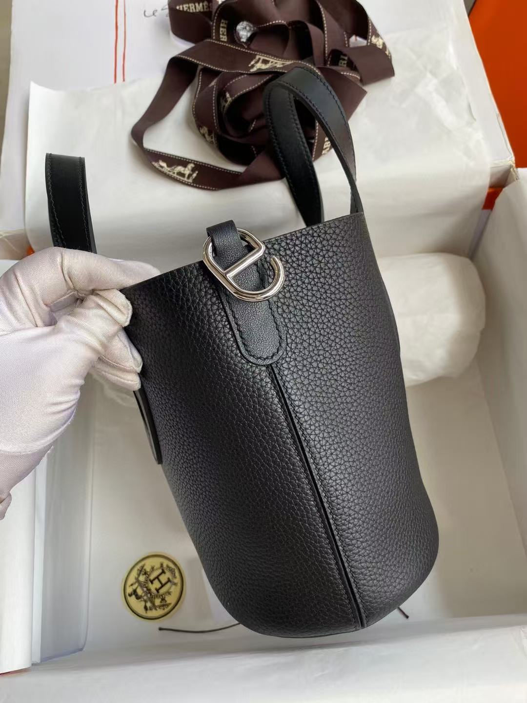 HM Loop Bag 23cm Black Togo Leather
