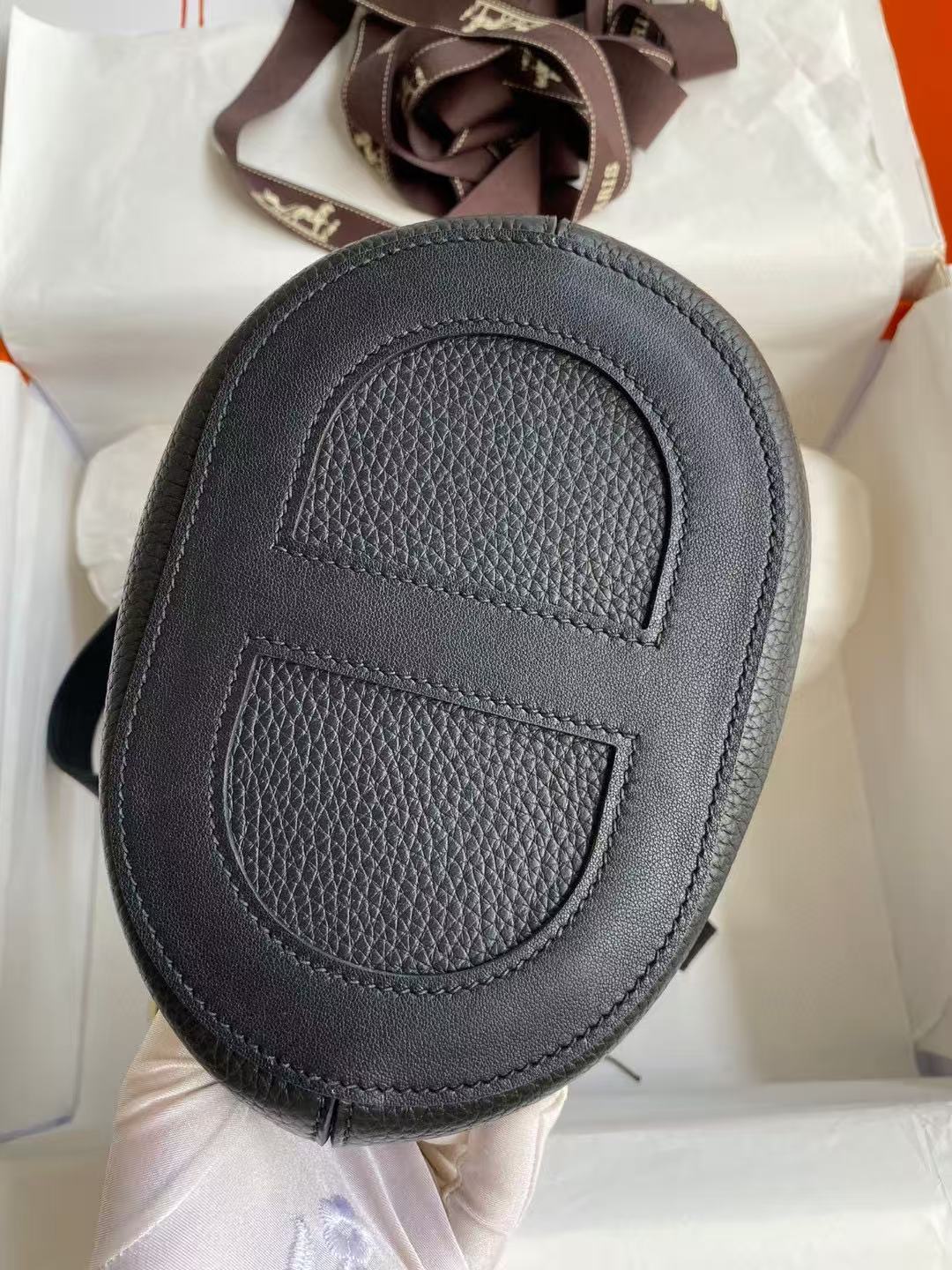 HM Loop Bag 23cm Black Togo Leather