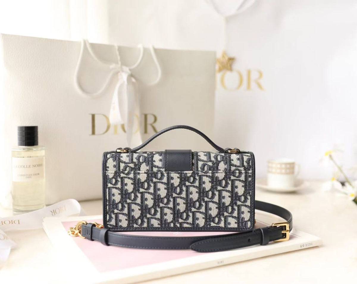 Dior Miss Montaigne Bag Black Canvas Calfskin