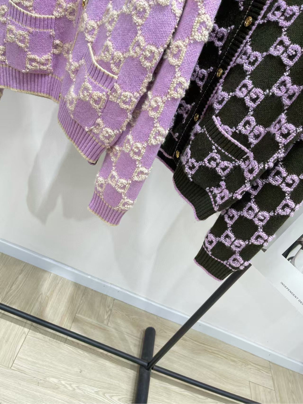 Gucci Knot Jacquard Knitted Cardigan  Wool