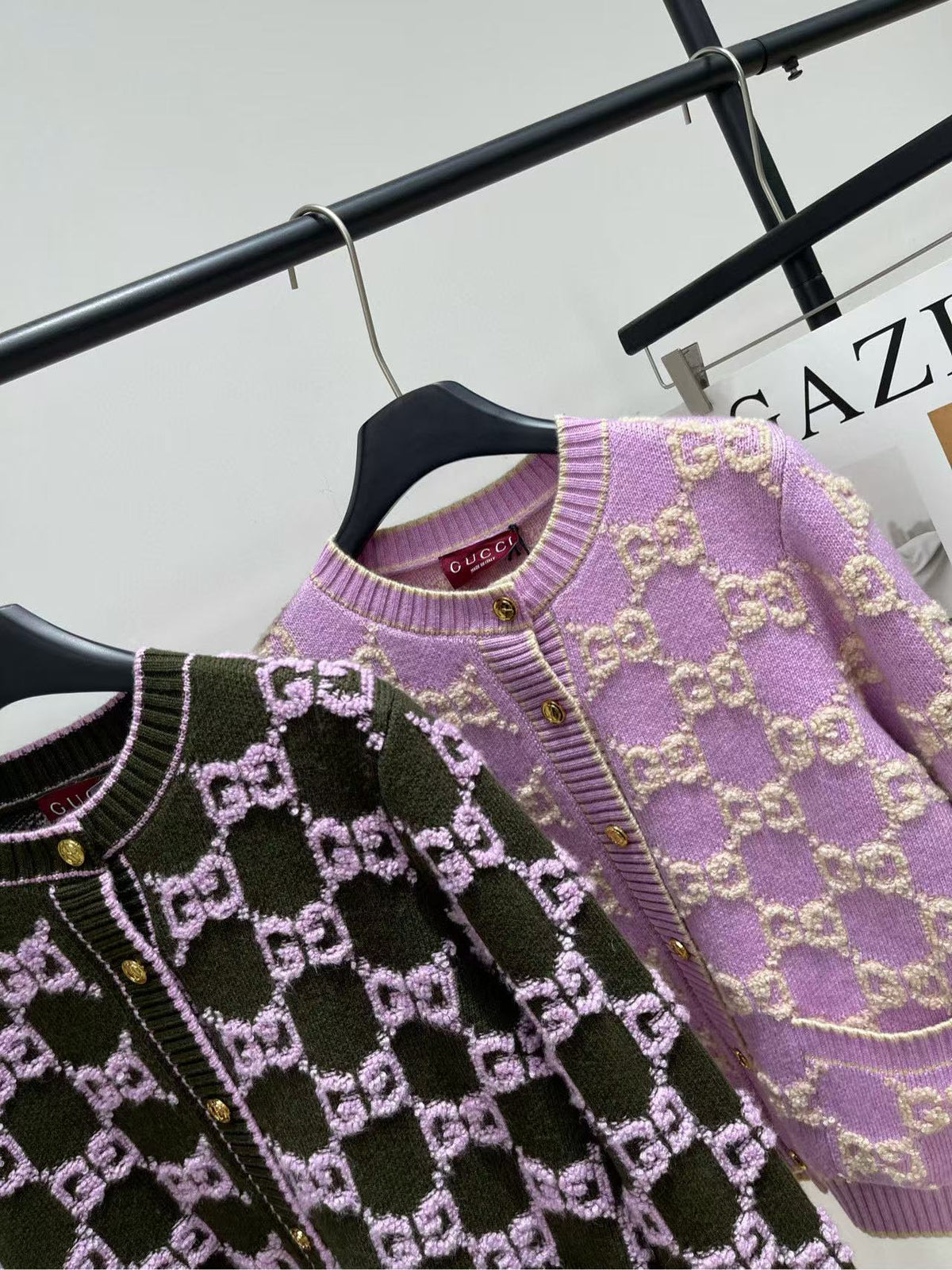 Gucci Knot Jacquard Knitted Cardigan  Wool
