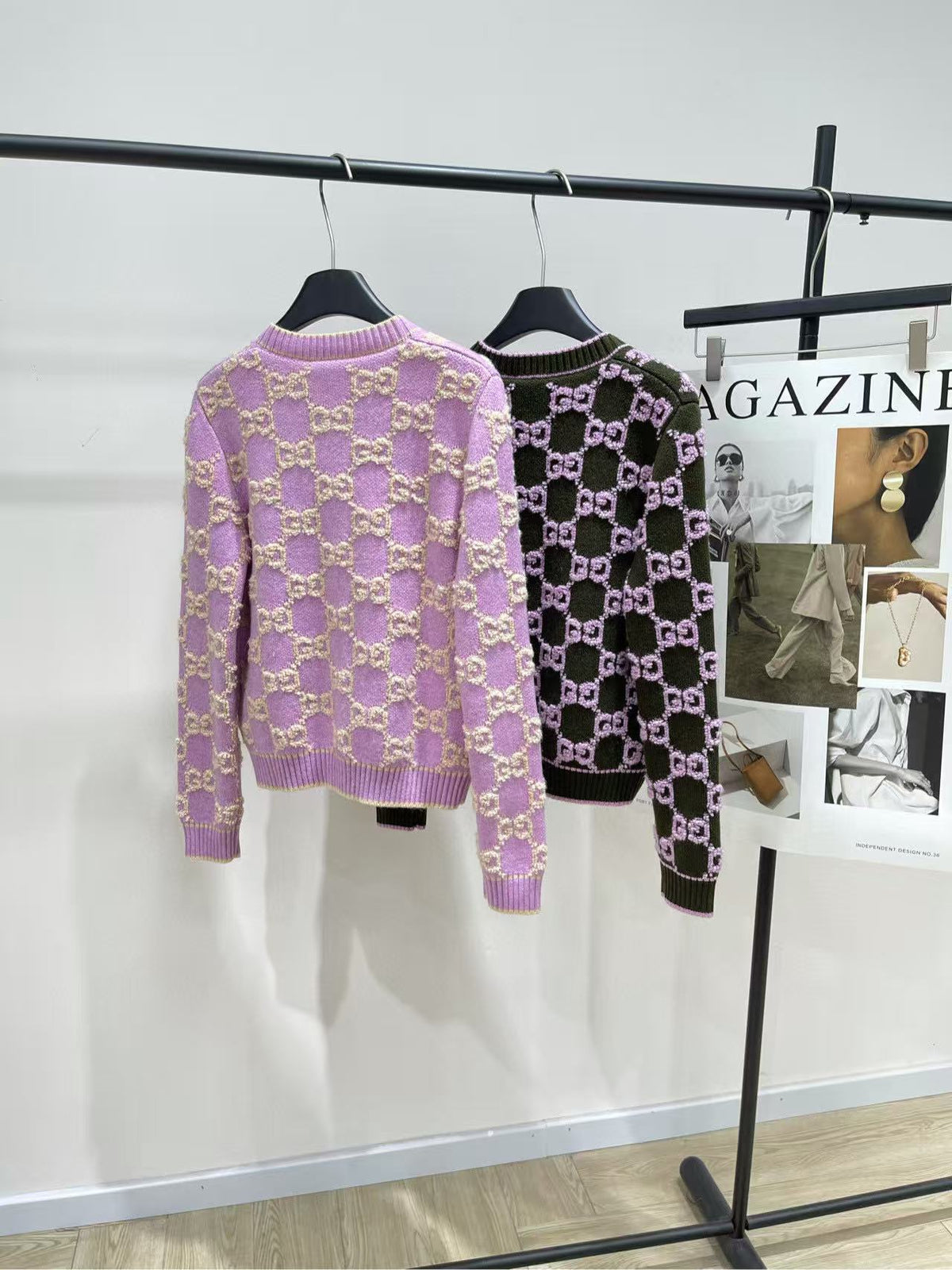 Gucci Knot Jacquard Knitted Cardigan  Wool