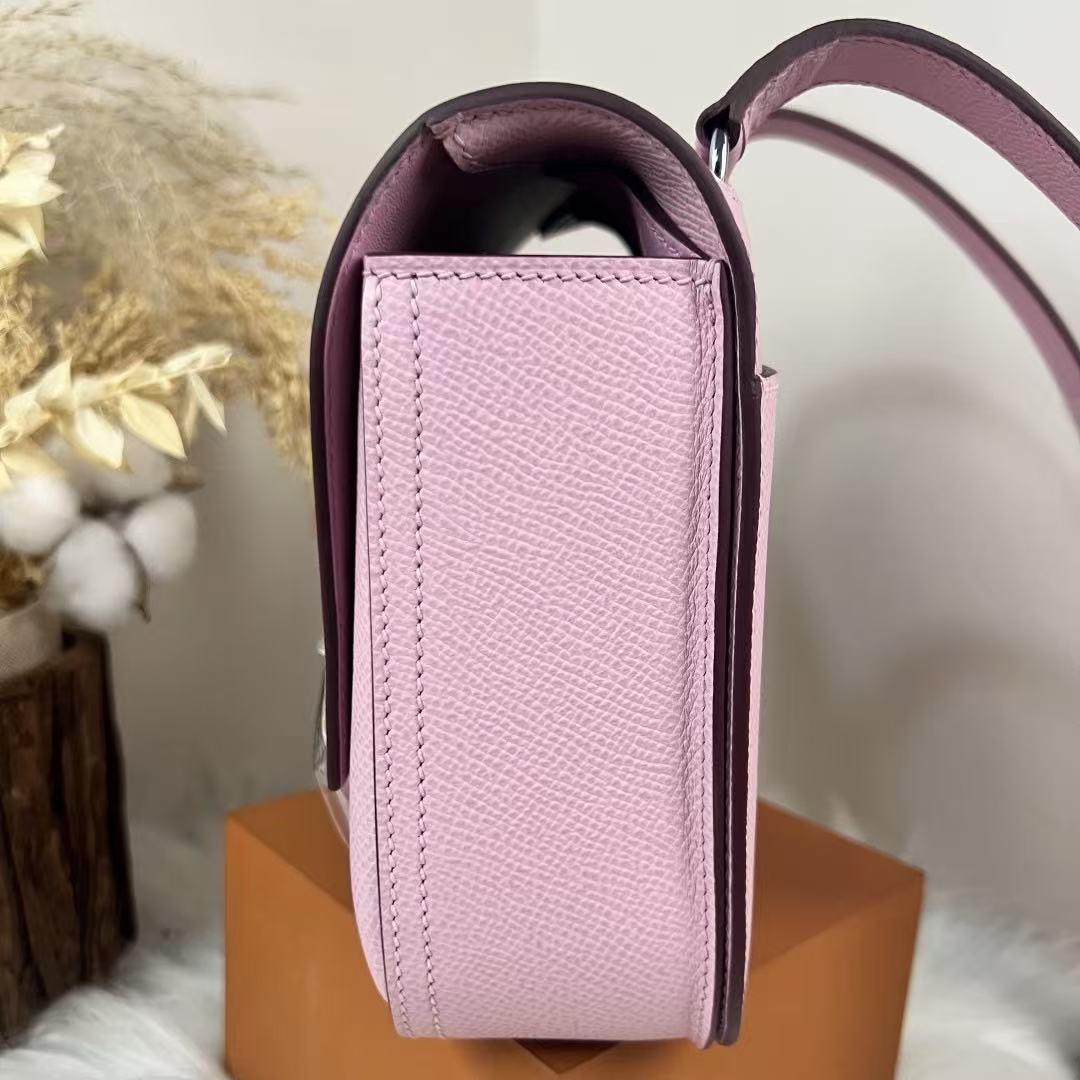 HM Della Cavalleria Mini Bag Light Pink Epsom Leather