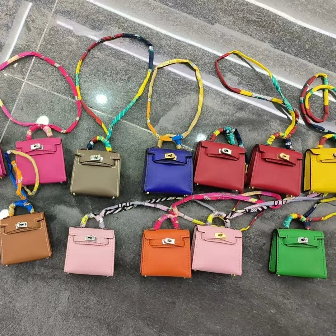 HM Kelly Twilly Handbag Charm Multicolor Cowhide Leather