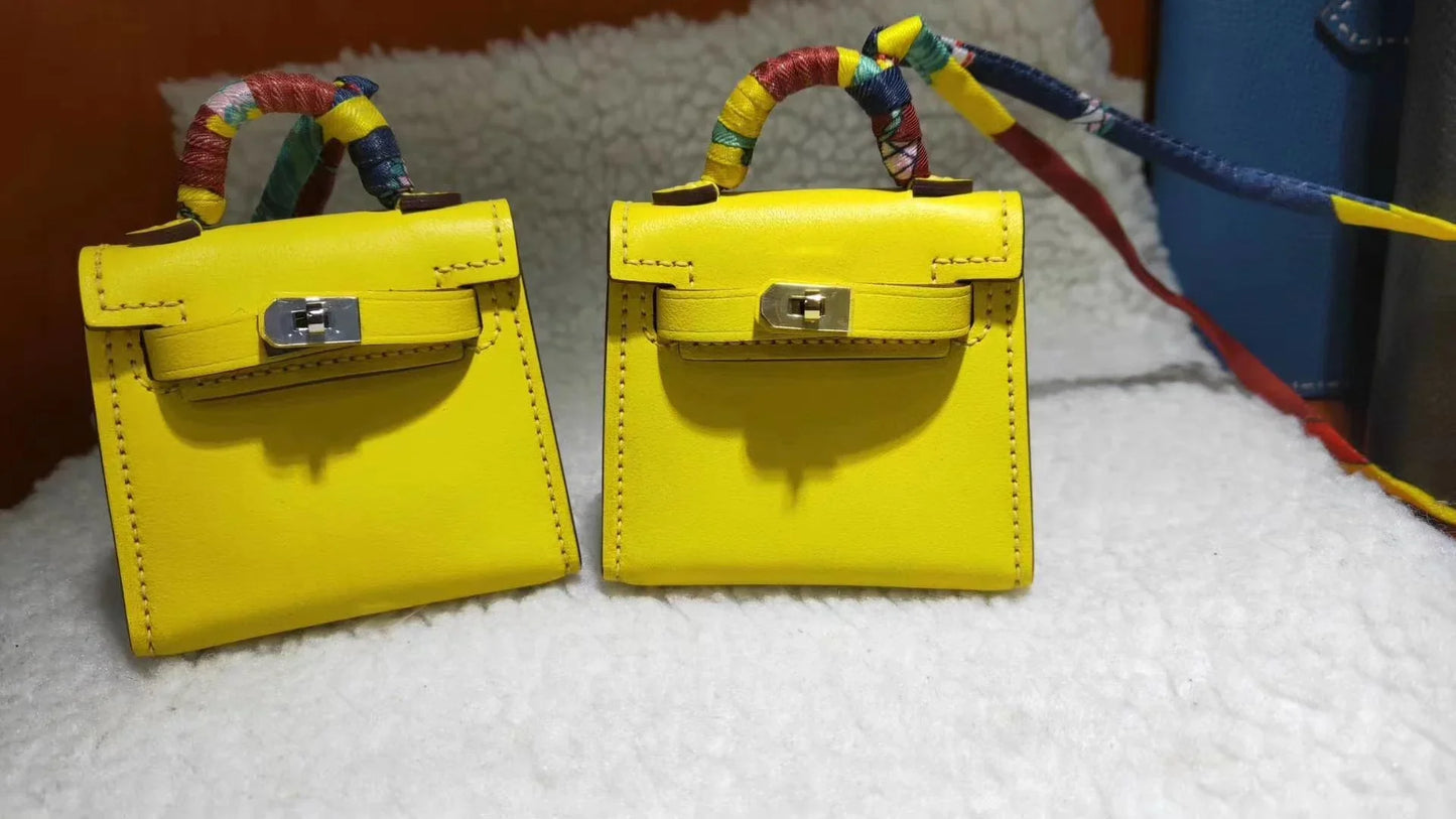 HM Kelly Twilly Handbag Charm Multicolor Cowhide Leather