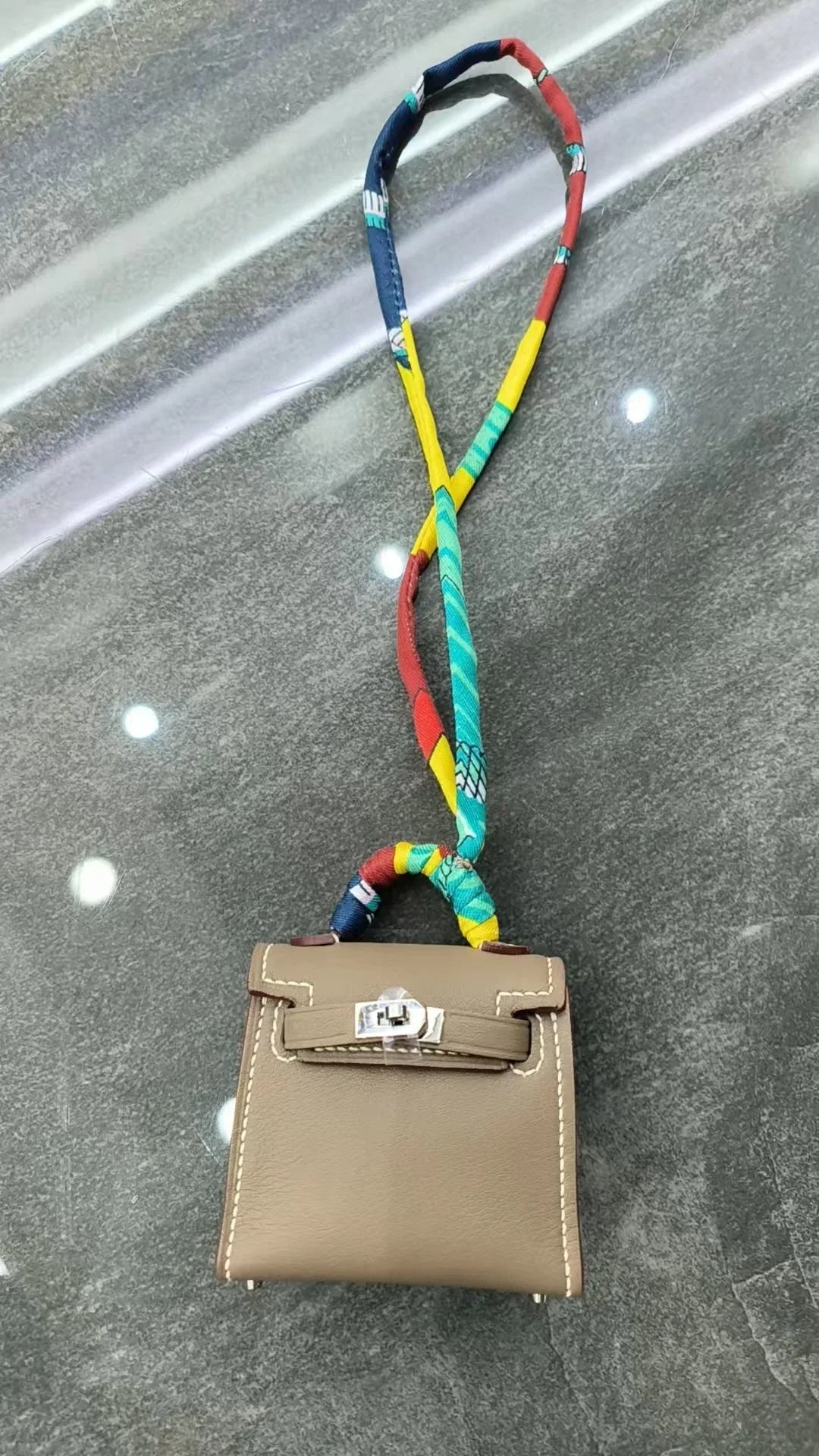 HM Kelly Twilly Handbag Charm Multicolor Cowhide Leather
