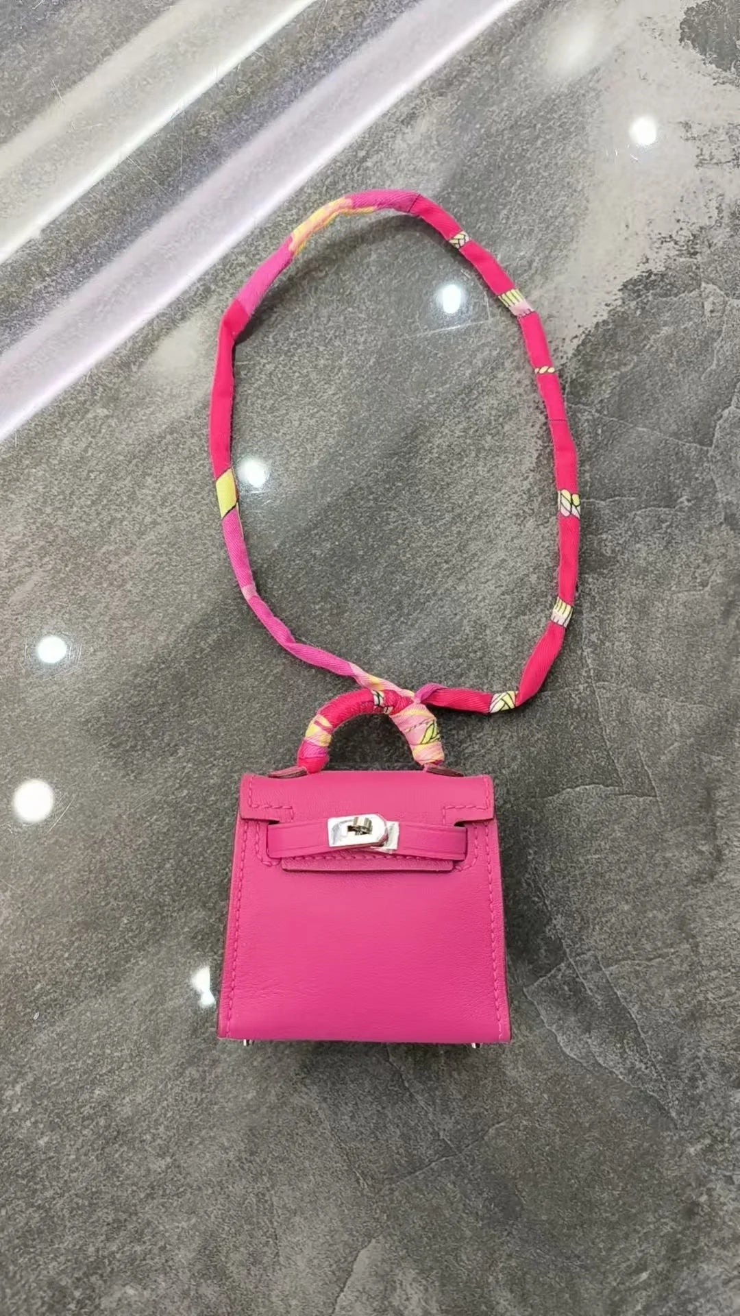 HM Kelly Twilly Handbag Charm Multicolor Cowhide Leather