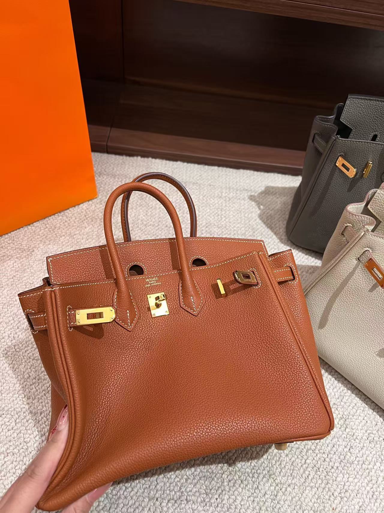 HM Birkin 25cm Gold Togo Leather Gold Hardware