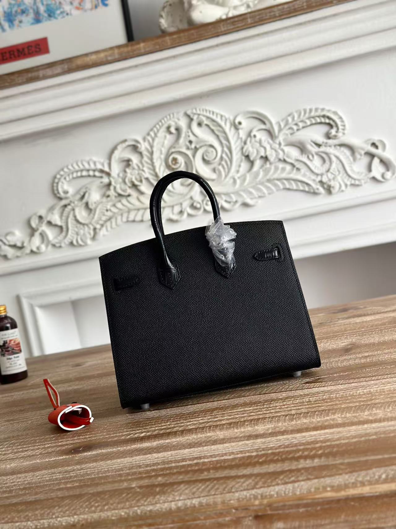 HM Birkin Faubourg 20 Black Espom Alligator Embossed Leather